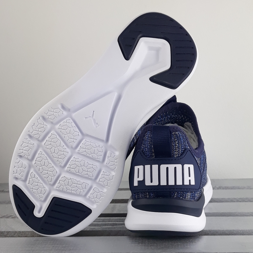 Big Kids Puma Navy Blue Ignite Flash Evoknit - Picture 6 of 7